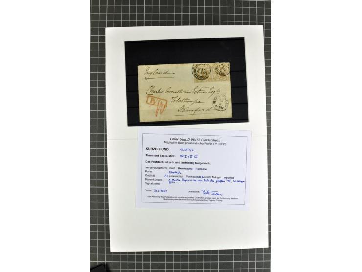 1810/66, umfangreicher Bestand ab Vorphila mit ca. 250 Briefen, Dienstbriefen und Postscheinen, dabei viele frankierte Briefe