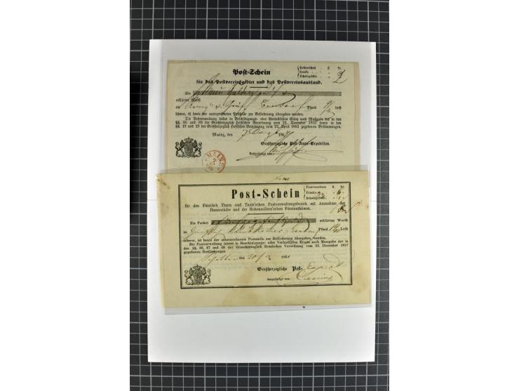 1810/66, umfangreicher Bestand ab Vorphila mit ca. 250 Briefen, Dienstbriefen und Postscheinen, dabei viele frankierte Briefe