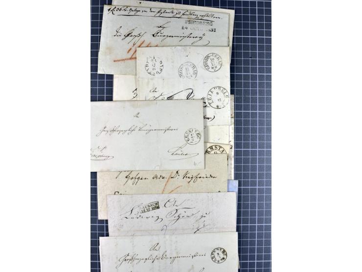 1810/66, umfangreicher Bestand ab Vorphila mit ca. 250 Briefen, Dienstbriefen und Postscheinen, dabei viele frankierte Briefe