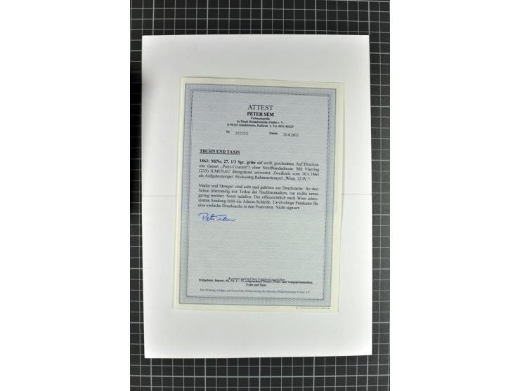 1810/66, umfangreicher Bestand ab Vorphila mit ca. 250 Briefen, Dienstbriefen und Postscheinen, dabei viele frankierte Briefe