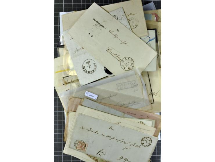 1810/66, umfangreicher Bestand ab Vorphila mit ca. 250 Briefen, Dienstbriefen und Postscheinen, dabei viele frankierte Briefe