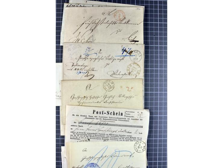 1810/66, umfangreicher Bestand ab Vorphila mit ca. 250 Briefen, Dienstbriefen und Postscheinen, dabei viele frankierte Briefe