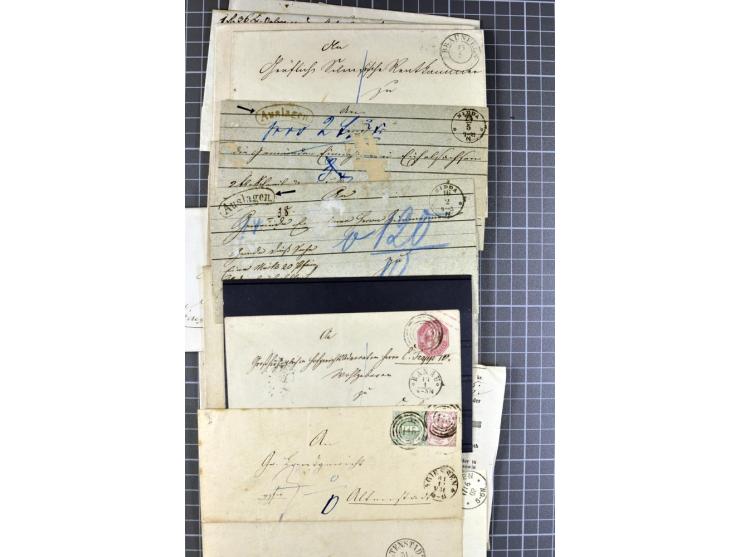 1810/66, umfangreicher Bestand ab Vorphila mit ca. 250 Briefen, Dienstbriefen und Postscheinen, dabei viele frankierte Briefe