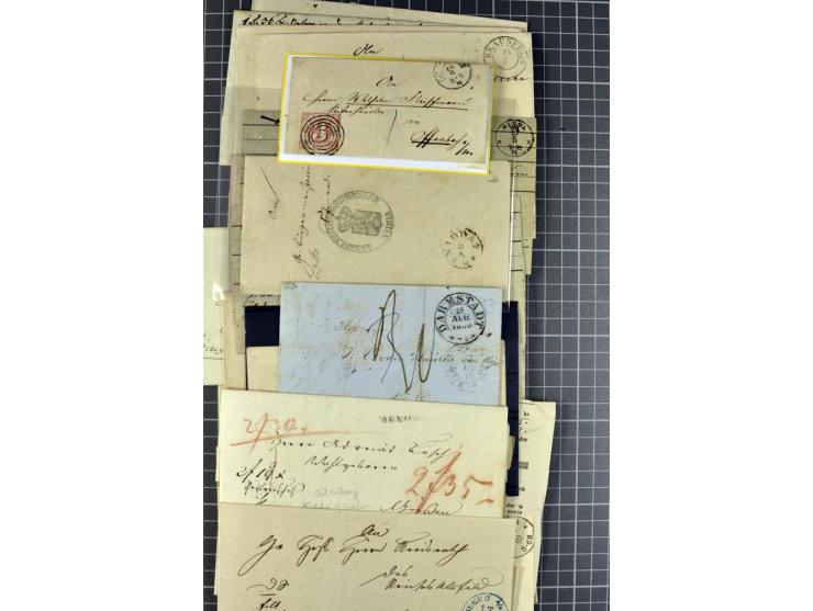 1810/66, umfangreicher Bestand ab Vorphila mit ca. 250 Briefen, Dienstbriefen und Postscheinen, dabei viele frankierte Briefe