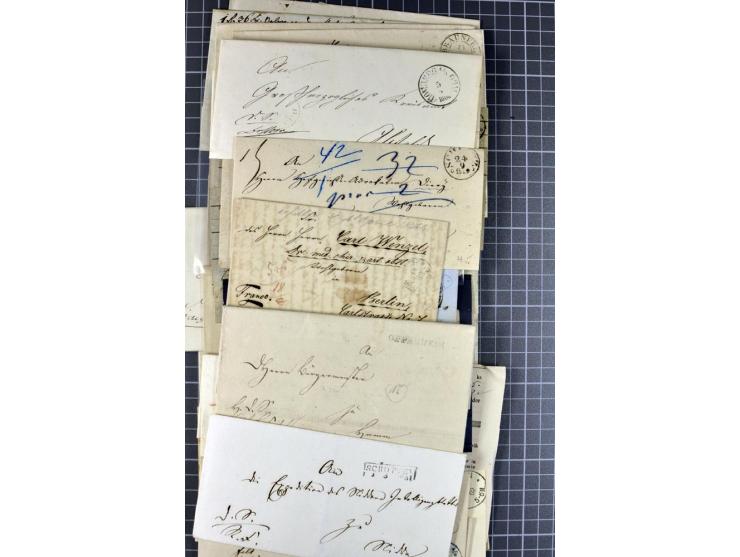 1810/66, umfangreicher Bestand ab Vorphila mit ca. 250 Briefen, Dienstbriefen und Postscheinen, dabei viele frankierte Briefe