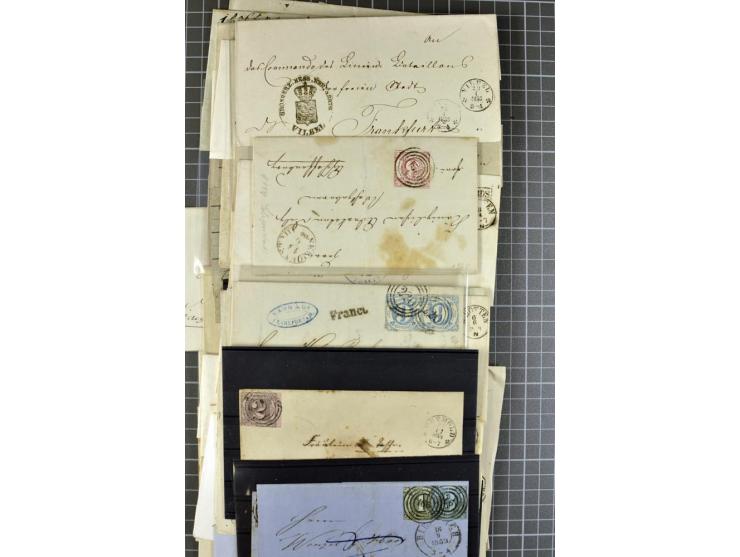 1810/66, umfangreicher Bestand ab Vorphila mit ca. 250 Briefen, Dienstbriefen und Postscheinen, dabei viele frankierte Briefe