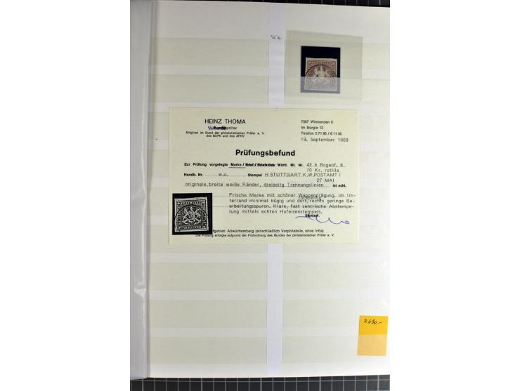  1851/1923, postfrischer, ungebrauchter und gestempelter Bestand mit u.a. Mi.-Nr. 1c, 34, 42b (Fotoattest Heinrich BPP), 58 e