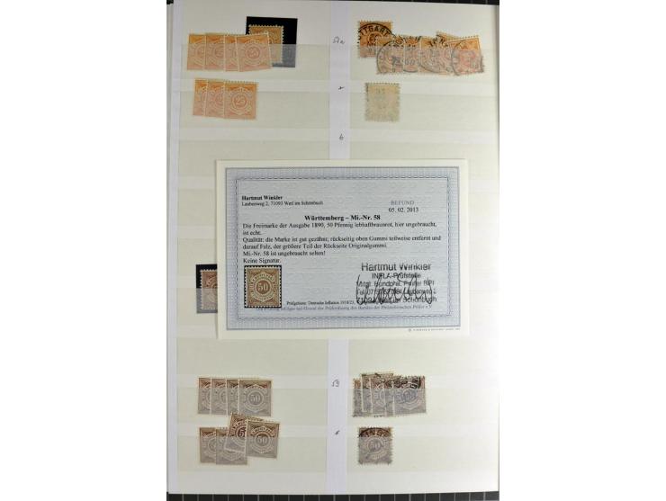  1851/1923, postfrischer, ungebrauchter und gestempelter Bestand mit u.a. Mi.-Nr. 1c, 34, 42b (Fotoattest Heinrich BPP), 58 e