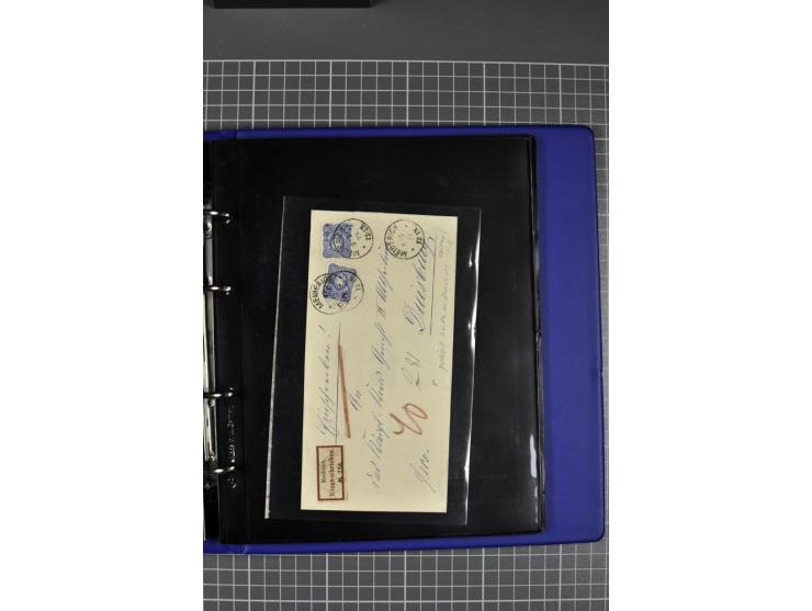 1868/71, Sammlung mit 22 Briefen, dabei schöne Mehrfach- und Mischfrankaturen, ganz überwiegend Auslandsfrankaturen, dazu 3 w