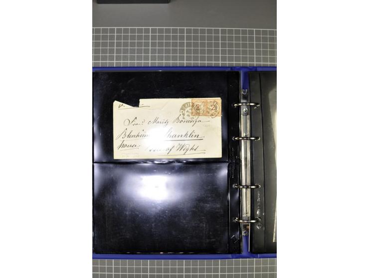 1868/71, Sammlung mit 22 Briefen, dabei schöne Mehrfach- und Mischfrankaturen, ganz überwiegend Auslandsfrankaturen, dazu 3 w