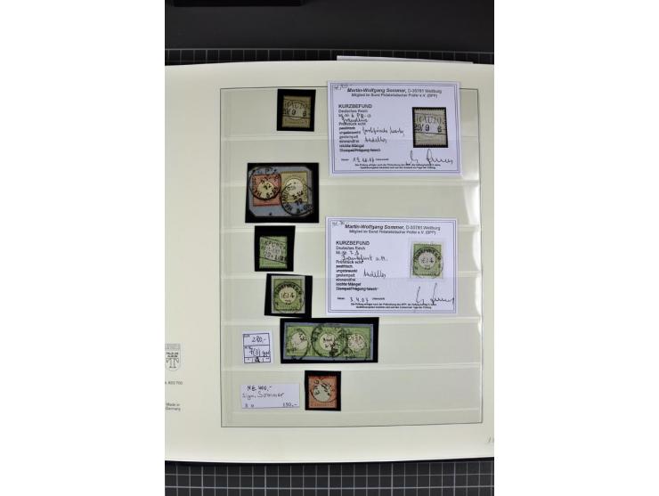 1872/75, Brustschild-Spezialsammlung, überwiegend gestempelt mit ca. 200 Einzelmarken/Briefstücken und 28 Briefen/Karten. Dab