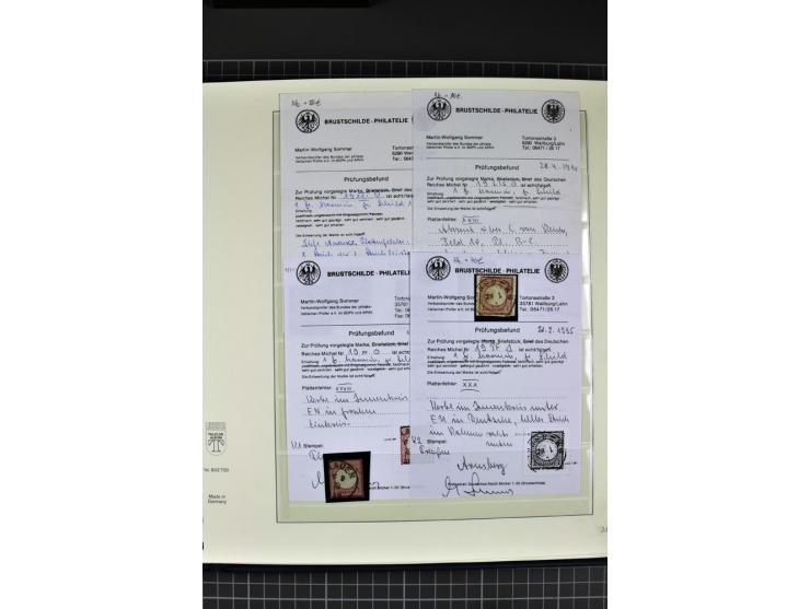 1872/75, Brustschild-Spezialsammlung, überwiegend gestempelt mit ca. 200 Einzelmarken/Briefstücken und 28 Briefen/Karten. Dab