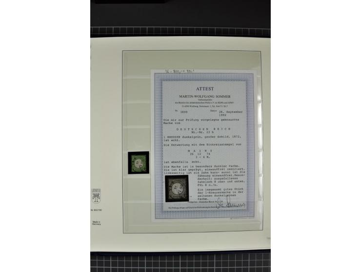 1872/75, Brustschild-Spezialsammlung, überwiegend gestempelt mit ca. 200 Einzelmarken/Briefstücken und 28 Briefen/Karten. Dab
