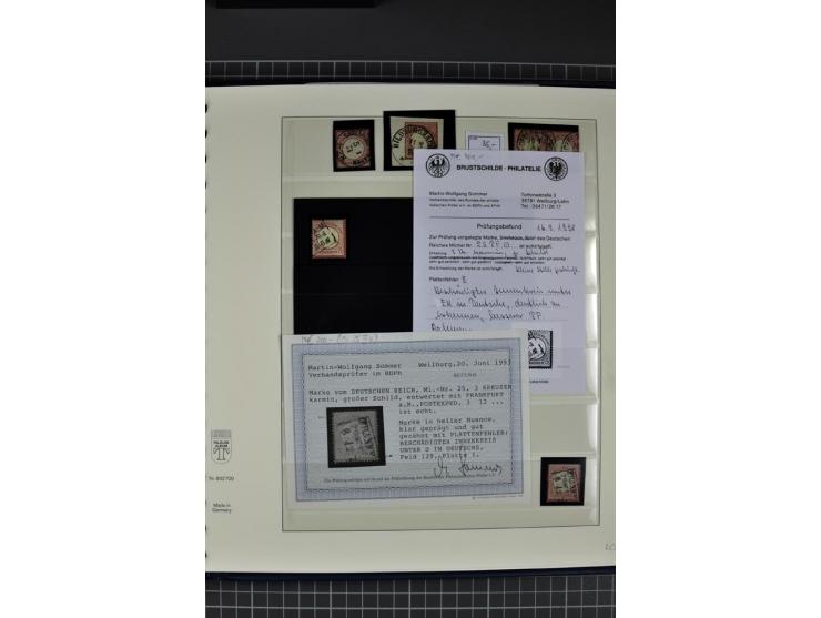 1872/75, Brustschild-Spezialsammlung, überwiegend gestempelt mit ca. 200 Einzelmarken/Briefstücken und 28 Briefen/Karten. Dab