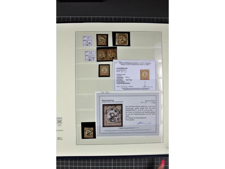1872/75, Brustschild-Spezialsammlung, überwiegend gestempelt mit ca. 200 Einzelmarken/Briefstücken und 28 Briefen/Karten. Dab