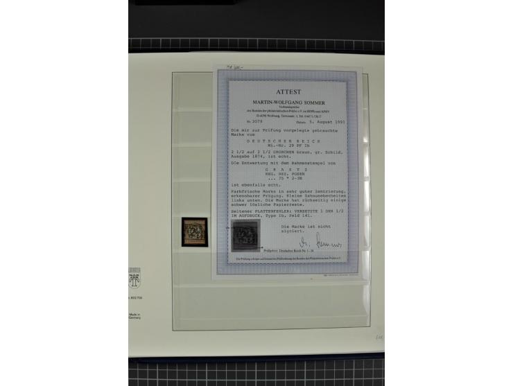 1872/75, Brustschild-Spezialsammlung, überwiegend gestempelt mit ca. 200 Einzelmarken/Briefstücken und 28 Briefen/Karten. Dab