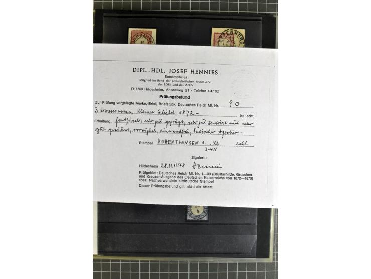 1872/75, sehr schöne gestempelte Sammlung mit 51 Briefen und ca. 100 Briefstücken und (wenigen) losen Marken; durchweg in übe