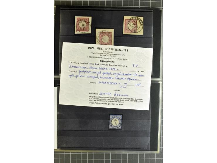 1872/75, sehr schöne gestempelte Sammlung mit 51 Briefen und ca. 100 Briefstücken und (wenigen) losen Marken; durchweg in übe