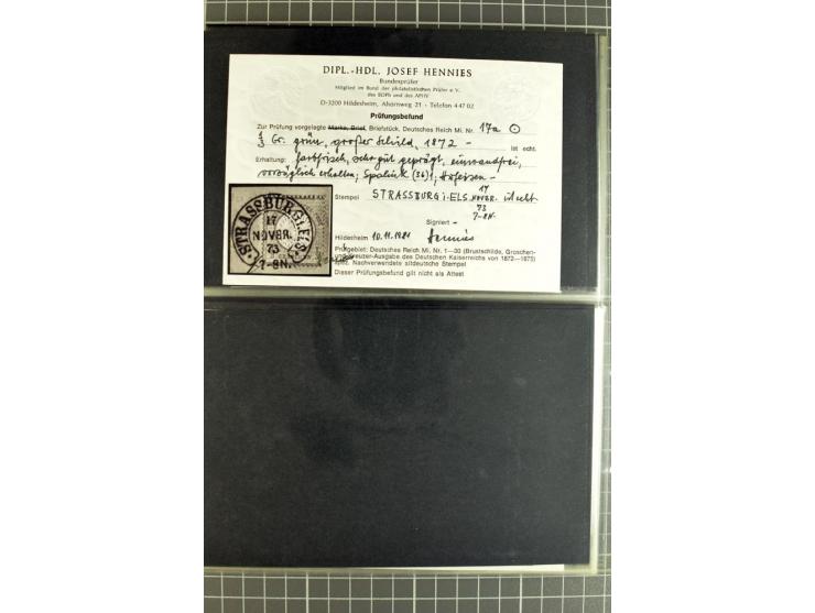 1872/75, sehr schöne gestempelte Sammlung mit 51 Briefen und ca. 100 Briefstücken und (wenigen) losen Marken; durchweg in übe