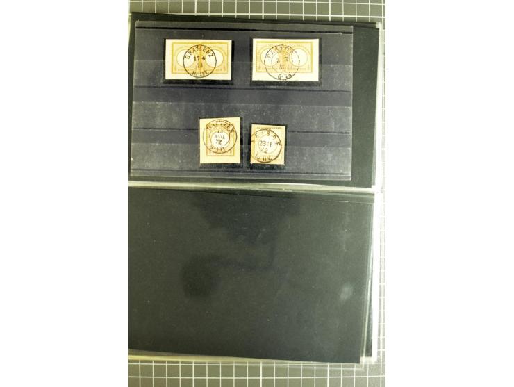 1872/75, sehr schöne gestempelte Sammlung mit 51 Briefen und ca. 100 Briefstücken und (wenigen) losen Marken; durchweg in übe