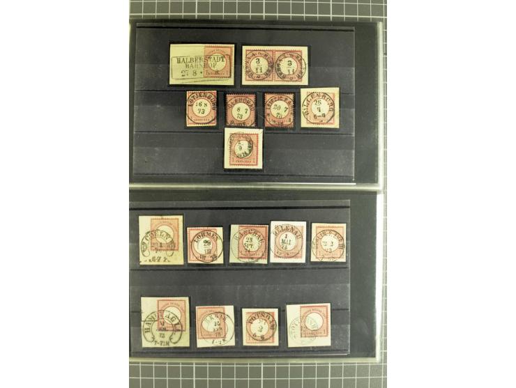 1872/75, sehr schöne gestempelte Sammlung mit 51 Briefen und ca. 100 Briefstücken und (wenigen) losen Marken; durchweg in übe
