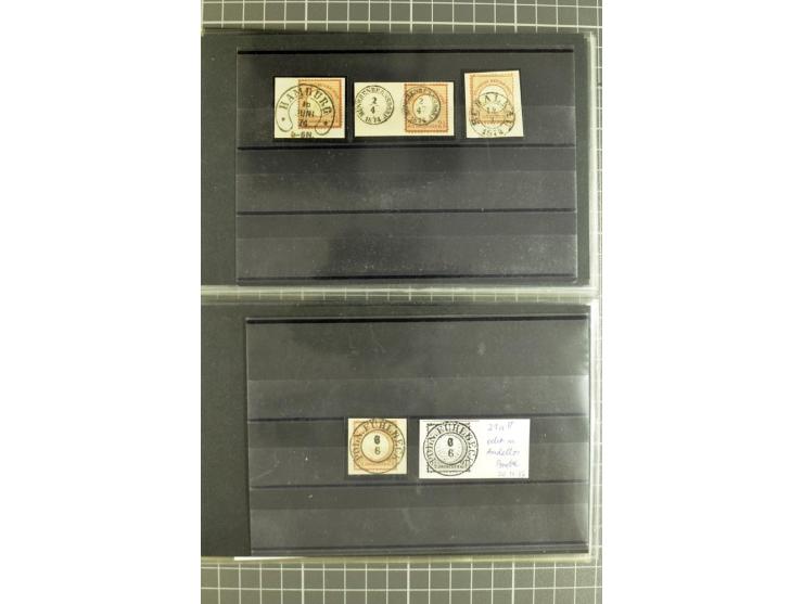 1872/75, sehr schöne gestempelte Sammlung mit 51 Briefen und ca. 100 Briefstücken und (wenigen) losen Marken; durchweg in übe