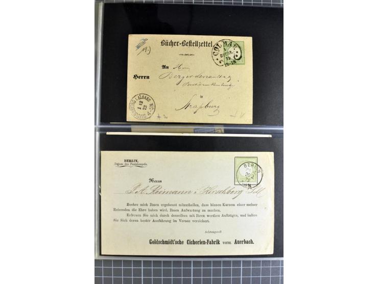 1872/75, sehr schöne gestempelte Sammlung mit 51 Briefen und ca. 100 Briefstücken und (wenigen) losen Marken; durchweg in übe