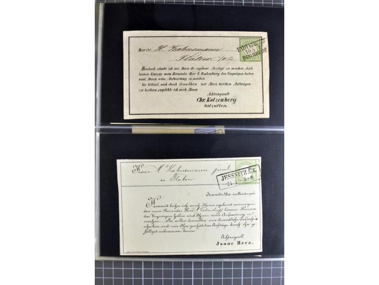 1872/75, sehr schöne gestempelte Sammlung mit 51 Briefen und ca. 100 Briefstücken und (wenigen) losen Marken; durchweg in übe