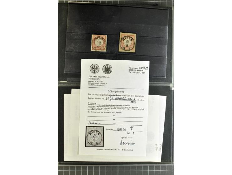 1872/75, sehr schöne gestempelte Sammlung mit 51 Briefen und ca. 100 Briefstücken und (wenigen) losen Marken; durchweg in übe