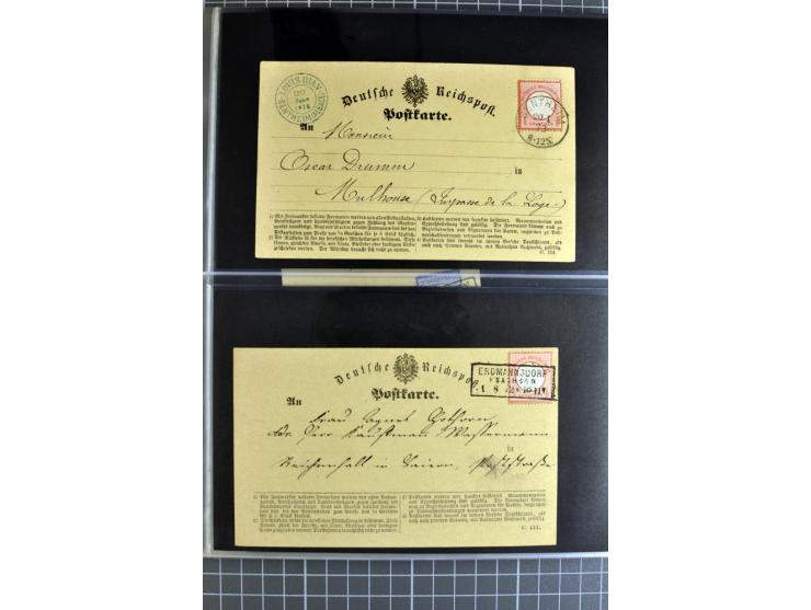 1872/75, sehr schöne gestempelte Sammlung mit 51 Briefen und ca. 100 Briefstücken und (wenigen) losen Marken; durchweg in übe