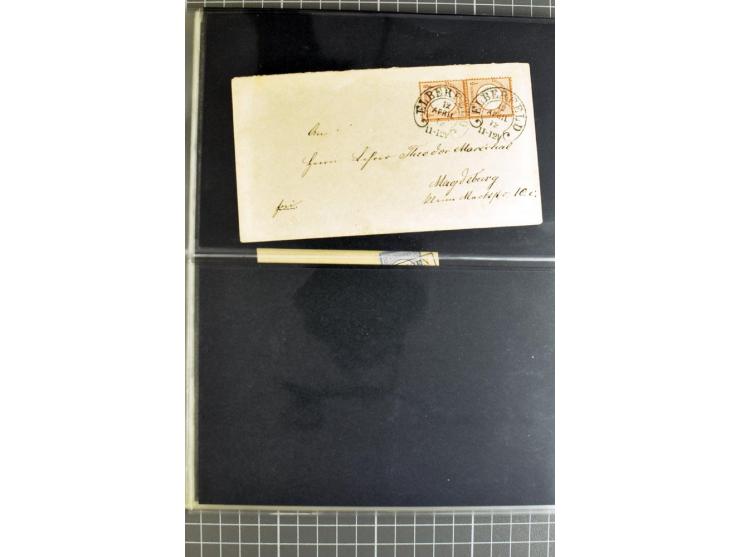 1872/75, sehr schöne gestempelte Sammlung mit 51 Briefen und ca. 100 Briefstücken und (wenigen) losen Marken; durchweg in übe