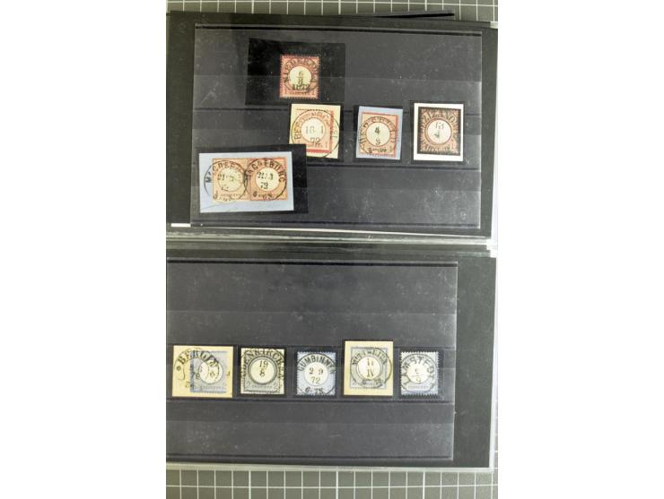 1872/75, sehr schöne gestempelte Sammlung mit 51 Briefen und ca. 100 Briefstücken und (wenigen) losen Marken; durchweg in übe