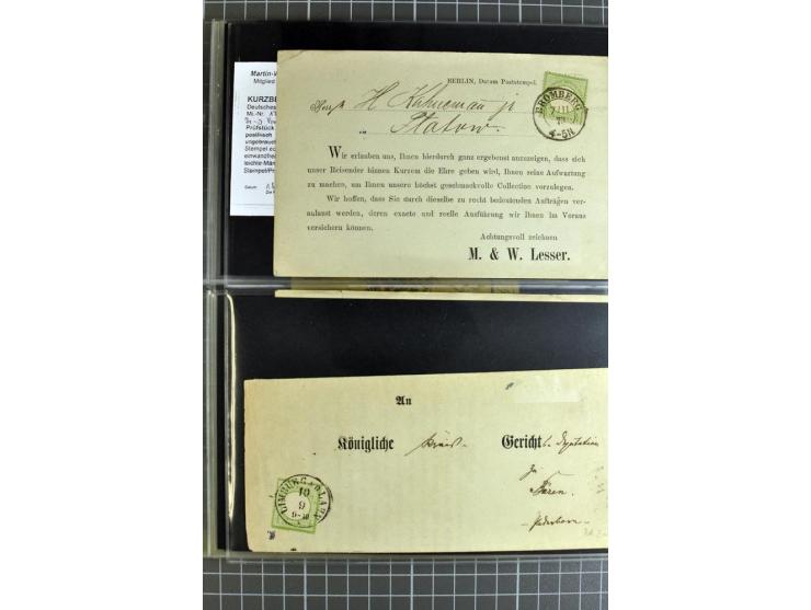 1872/75, sehr schöne gestempelte Sammlung mit 51 Briefen und ca. 100 Briefstücken und (wenigen) losen Marken; durchweg in übe