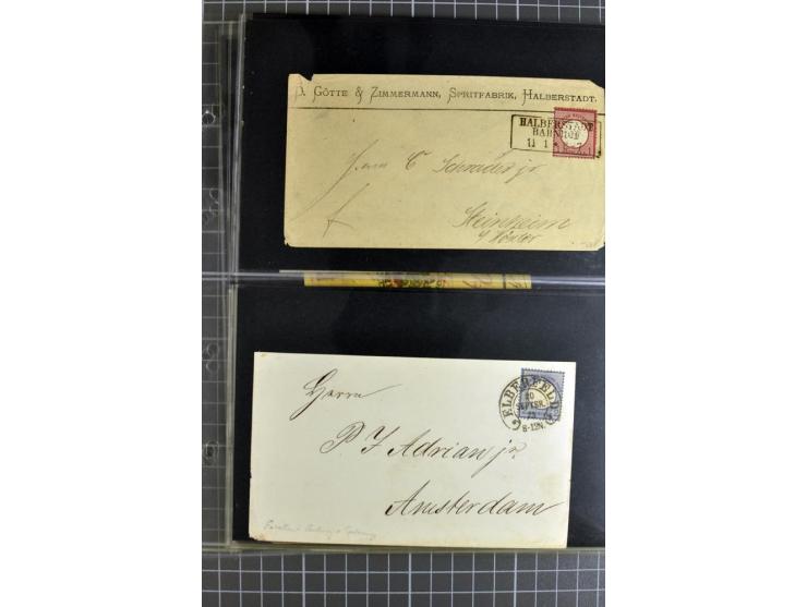 1872/75, sehr schöne gestempelte Sammlung mit 51 Briefen und ca. 100 Briefstücken und (wenigen) losen Marken; durchweg in übe