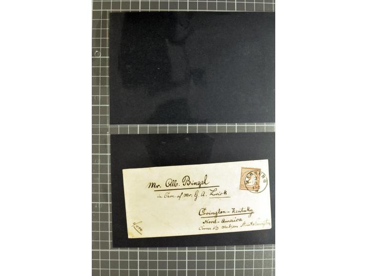 1872/75, sehr schöne gestempelte Sammlung mit 51 Briefen und ca. 100 Briefstücken und (wenigen) losen Marken; durchweg in übe