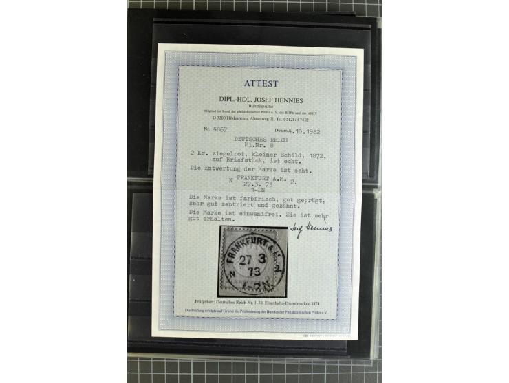 1872/75, sehr schöne gestempelte Sammlung mit 51 Briefen und ca. 100 Briefstücken und (wenigen) losen Marken; durchweg in übe