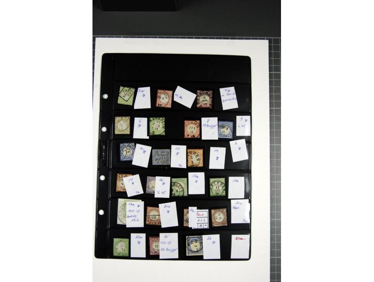 1872/74, gestempelte Sammlung mit einigen besseren Werten und Farben, vieles signiert bzw. mit Fotobefunden/Fotoattesten (für