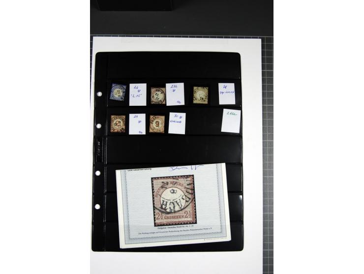 1872/74, gestempelte Sammlung mit einigen besseren Werten und Farben, vieles signiert bzw. mit Fotobefunden/Fotoattesten (für