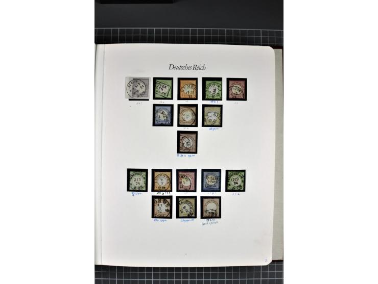 1872/1945, gestempelte Sammlung mit u.a. Mi.-Nr. 21b sign., 27b Attest, 28 repariert, sign., 66I Attest, 438-39, 456-58, Bl.1