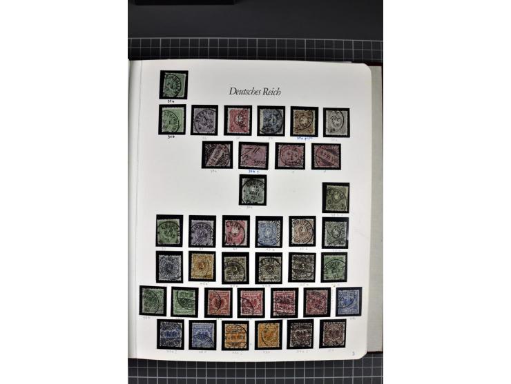 1872/1945, gestempelte Sammlung mit u.a. Mi.-Nr. 21b sign., 27b Attest, 28 repariert, sign., 66I Attest, 438-39, 456-58, Bl.1