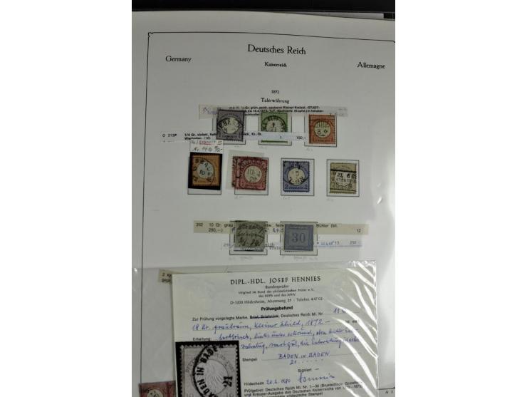 1872/1945, postfrische, ungebrauchte und gestempelte Sammlung mit u.a. Mi.-Nr. 66, VI auf Karte, 177, 179, 196I, 438-39, Bl.2