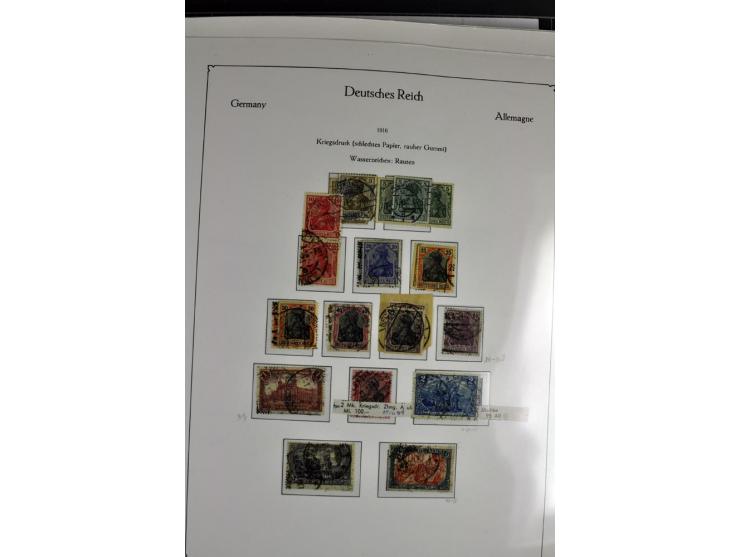 1872/1945, postfrische, ungebrauchte und gestempelte Sammlung mit u.a. Mi.-Nr. 66, VI auf Karte, 177, 179, 196I, 438-39, Bl.2