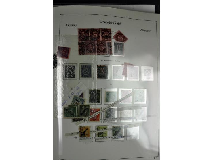 1872/1945, postfrische, ungebrauchte und gestempelte Sammlung mit u.a. Mi.-Nr. 66, VI auf Karte, 177, 179, 196I, 438-39, Bl.2