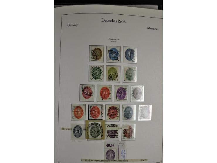1872/1945, postfrische, ungebrauchte und gestempelte Sammlung mit u.a. Mi.-Nr. 66, VI auf Karte, 177, 179, 196I, 438-39, Bl.2