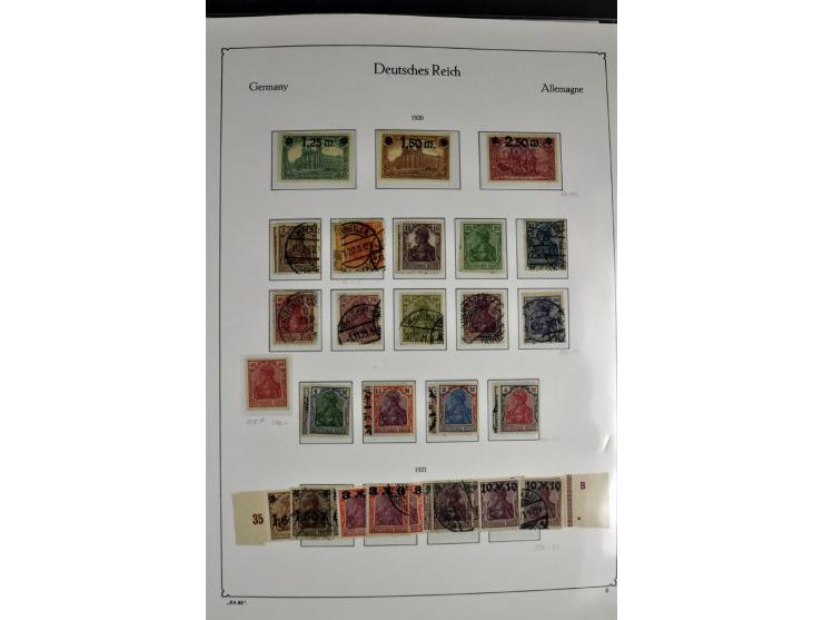 1872/1945, postfrische, ungebrauchte und gestempelte Sammlung mit u.a. Mi.-Nr. 66, VI auf Karte, 177, 179, 196I, 438-39, Bl.2