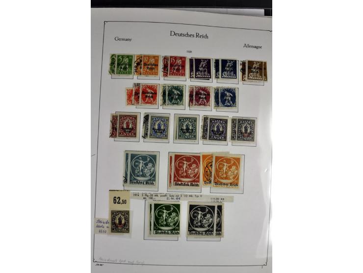 1872/1945, postfrische, ungebrauchte und gestempelte Sammlung mit u.a. Mi.-Nr. 66, VI auf Karte, 177, 179, 196I, 438-39, Bl.2