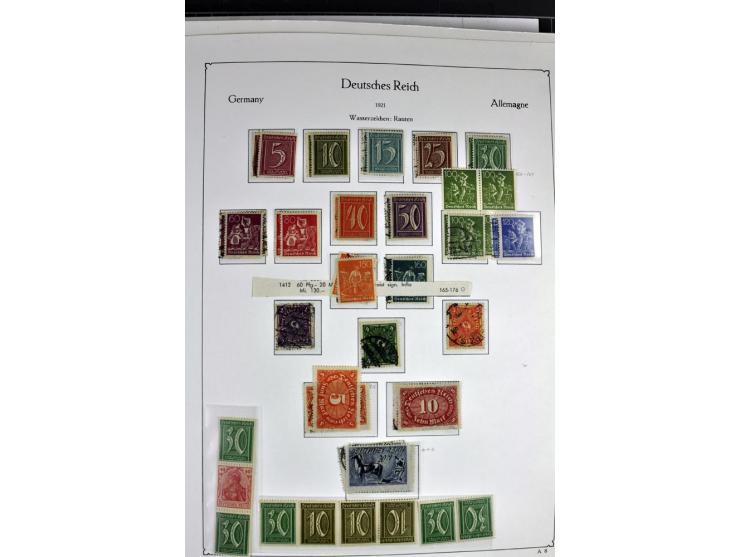 1872/1945, postfrische, ungebrauchte und gestempelte Sammlung mit u.a. Mi.-Nr. 66, VI auf Karte, 177, 179, 196I, 438-39, Bl.2