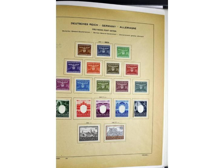 1872/1945, postfrische, ungebrauchte und gestempelte Sammlung mit u.a. Mi.-Nr. 66, VI auf Karte, 177, 179, 196I, 438-39, Bl.2