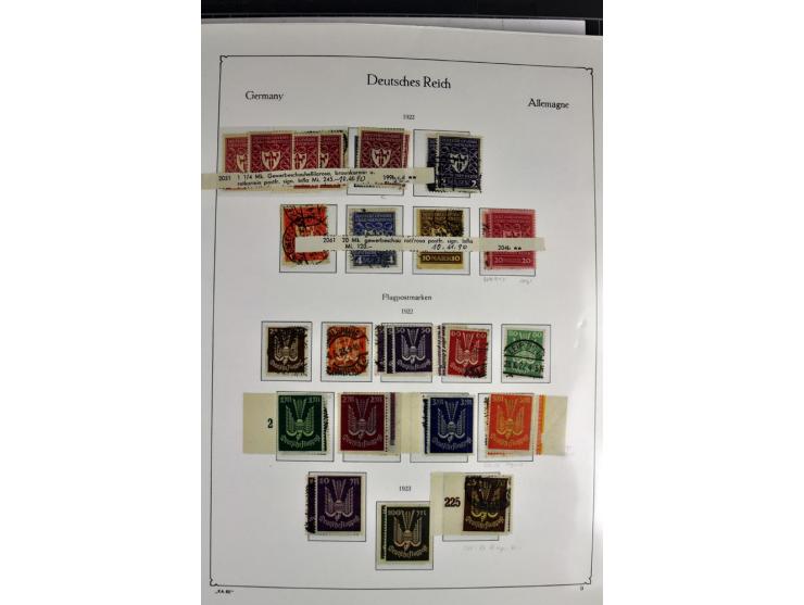 1872/1945, postfrische, ungebrauchte und gestempelte Sammlung mit u.a. Mi.-Nr. 66, VI auf Karte, 177, 179, 196I, 438-39, Bl.2