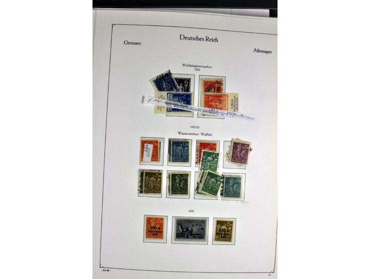 1872/1945, postfrische, ungebrauchte und gestempelte Sammlung mit u.a. Mi.-Nr. 66, VI auf Karte, 177, 179, 196I, 438-39, Bl.2